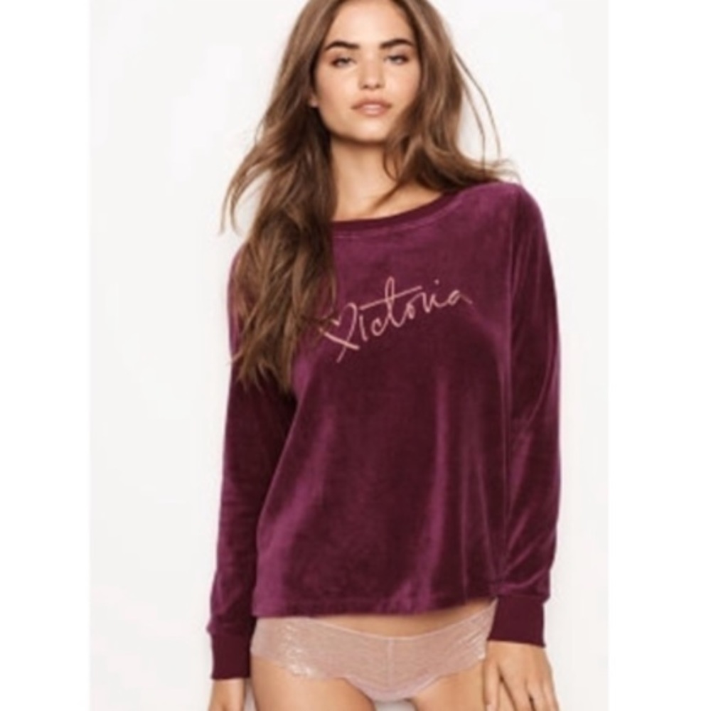 Victoria’s Secret Velour Crossback Pullover NWT